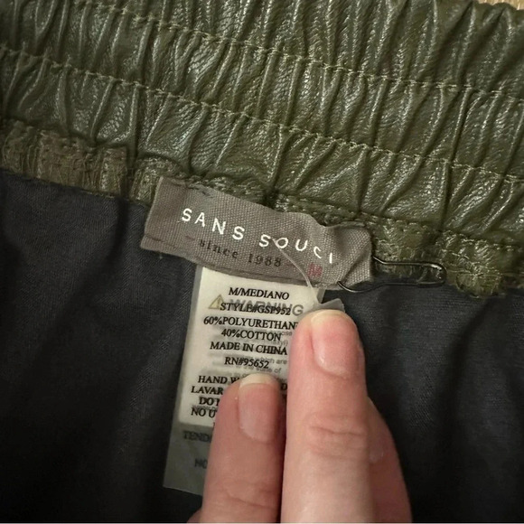 Sans Souci Women’s Dark Green Tapered Ankle Jogger Pants with Ties Size M NWT - Picture 6 of 8